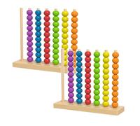 Bgdhinkt Colour Stack Sorting Game, Wooden Rainbow Stacking Blocks, Montessori Learning Toy, Threading Beads Matching Toy, 2 Player Ring Stack Puzzle, Logic Thinking Brain Teaser Game (B-2PC)