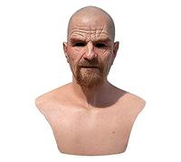 BGEFSD Realistic Old Man Mask Latex Grandpa Old Person Full Head Latex Human Face Mask for Halloween Costume Party Cosplay (E)