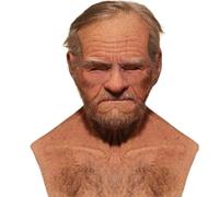 BGEFSD Realistic Old Man Mask Latex Grandpa Old Person Full Head Latex Human Face Mask for Halloween Costume Party Cosplay (D)