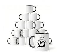 BGExpress Blank Sublimation Mugs Black Inner and Handle 11oz - 36 Pack Wholesale Black Ceramic Sublimation Coffee Mugs with Orca Coating for Heat Press Transfer Printing