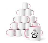 BGExpress Blank Sublimation Mugs Pink 11oz - 36 Pack Wholesale White Ceramic Sublimation Coffee Mugs with Orca AAA Coating for Heat Press Transfer Printing