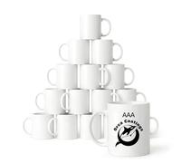 BGExpress Blank Sublimation Mugs White 11oz - 36 Pack Wholesale White Ceramic Sublimation Coffee Mugs with Black Orca AAA Coating for Heat Press Transfer Printing