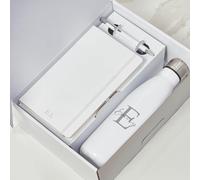 BGExpress Personalised Corporate Gift Set Box - Custom Notebook, Pen & Water Bottle Gift Set Company Gifts Gifting for Employees Business - Corporate Christmas Xmas Presents for Staff (White)