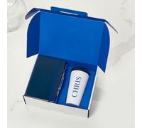 BGExpress Personalised Gift Set - Notebook, Pen & White Tumbler Gift Set - Premium Business Gifts for Clients, Friends, Employees & Partners - Graduation Gifts (Blue)