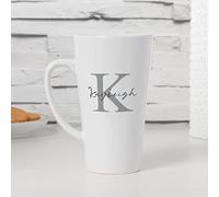 BGExpress Personalised Latte Mug - Initial Name Large Duraglaze Ceramic Tall Latte Mugs Custom Gift for Birthdays, Weddings, Valentine's Day, Girlfriend, Boyfriend - Coffee Cup, Kitchenware