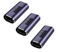 Bgfaquri 3 Pack USB C Female to Female Adapter, USB C Coupler Supporting 100W Fast Charging, 10Gbps Data Transfer and 4K Video Output, Aluminum USB C Extension Connector for Phones Tablets Laptops