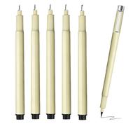 Bgfaquri 6 Pcs Fineliner Pens, Black Fineliner Pens, Waterproof, Non-Smear Technical Marker for Artists, Manga, Sketching, Zentangle, Calligraphy, and Writing | 0.2mm to 0.5mm Fine Liner & Brush Tip