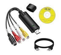 Bgfaquri USB Video Capture VHS to Digital Converter, Video Capture Card RCA S Videos to USB Adapter for PC Laptop Convert VCR Hi8 DVD Analog Videos to Digital Compatible with Windows Mac Linux