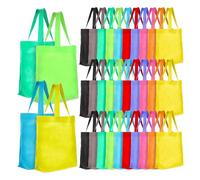 BGFAVCV 50 Pieces Non Woven Reusable Bags Multi Color Tote Gift Bags Colored Blank Tote Bags Bulk Fabric Grocery Bags Easy to Use 32 X 37 X 10cm