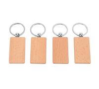 BGFAVCV 60Pcs Blank Rectangle Wooden Key Chain Diy Wood Keychains Key Tags Can Engrave Diy Gifts
