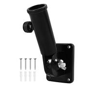 BGFAVCV Aluminium Flagpole Mounting Bracket, Adjustable, Wall Mount or Pillar Mount, Black