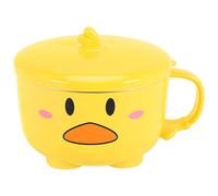 BGFAVCV Duck Ramen Noodles Bowl with Lid Cute Stainless Steel Kitchen Fruit Instant Rice Soup Double-Layer Bowl Tableware 2