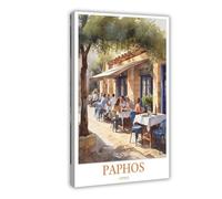 BGFER Paphos Cyprus Travel Poster 2 Canvas Poster Bedroom Decor Landscape Office Room Decor Gift 12x18inch(30x45cm)