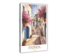 BGFER Paphos Cyprus Travel Poster 4 Canvas Poster Wall Art Decor Print Picture Paintings for Living Room Bedroom Decoration 20x30inch(50x75cm)