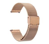 BGFFDSZ 0.8 Milanese Mesh Loop Metal WatchBand Universal Quick Release Stainless Steel Wristband 18mm 20mm 22mm Men Women Watch Strap(Rosegold,20mm)
