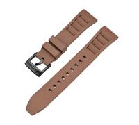 BGFFDSZ 19/20/21/22/24mm FKM Strap Compatible With Tissot Seiko Casio Quick Release Fluoro Rubber Watch Band Bracelet Compatible With Swatch X Omega MoonSwatch(Brown02-black,19mm)