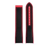 BGFFDSZ 20mm 21mm 22mm Nylon Rubber Watchband Compatible With Omega SEAMASTER PLANET OCEAN Men Deployant Clasp Strap Watch Accessorie Silicone(Black red no,20mm)