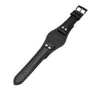 BGFFDSZ 20mm 22mm Fossil CH2564 CH2565 CH2891CH3051 Handmade Cow Leather Watch Strap Black Brown Tray Watchband Compatible With Men Women(Black-black buckle,22mm)