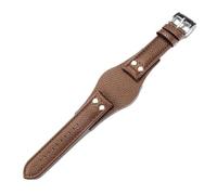 BGFFDSZ 20mm 22mm Fossil CH2564 CH2565 CH2891CH3051 Handmade Cow Leather Watch Strap Black Brown Tray Watchband Compatible With Men Women(Brown-silver buckle,22mm)