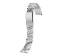 BGFFDSZ 20mm 22mm Solid Stainless Steel Strap Curved End Folding Buckle Men Metal Replacement Band Compatible With Seiko/Timex/Citizen/Casio(Silver,20mm)