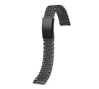 BGFFDSZ 20mm 22mm Solid Stainless Steel Strap Curved End Folding Buckle Men Metal Replacement Band Compatible With Seiko/Timex/Citizen/Casio(Black,20mm)