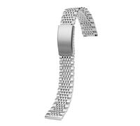 BGFFDSZ 20mm 22mm Solid Stainless Steel Strap Curved End Folding Buckle Men Metal Replacement Band Compatible With Seiko/Timex/Citizen/Casio(Silver liangguang,22mm)