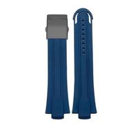 BGFFDSZ 24 * 12 Mm Lug End Rubber Waterproof Clock Tape Compatible With Oris Diving 7730man Pulse Tape Silicone Tape Stainless Steel Fold(Blue BK)