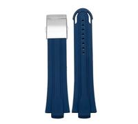BGFFDSZ 24 * 12 Mm Lug End Rubber Waterproof Clock Tape Compatible With Oris Diving 7730man Pulse Tape Silicone Tape Stainless Steel Fold(Blue SK)
