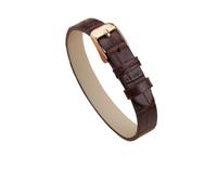 BGFFDSZ A Cowhide Watch Strap Compatible With Jewelry Women's Silk Crocodile Pattern Jade Bracelet Custom Watchband 6mm 8mm 10mm(Brown rosegold,6mm)