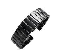 BGFFDSZ Ceramic Strap 14mm 16mm 18mm 20mm 21mm 22mm Suitable Compatible With Seiko Tissot Universal Men's And Women's Bracelets Black(Black B,22mm)