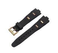BGFFDSZ Compatible With B VLGARI DP42C14SVDGMT Convex Silicone Watchband Bracelet Accessories 22 * 8mm 24 * 8mm Rubber Strap Men And Women Wristband(Black gold clasp,22-8mm)