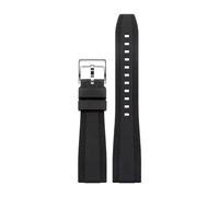 BGFFDSZ Compatible With Breitling Superocean Automatic Strap Silicone Watchband 20mm 22mm Rubber Wristband Waterproof Bracelet Replace Accessories(Black silver,22mm)