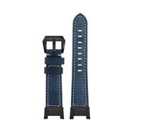 BGFFDSZ Compatible With Casio Big Mud King 3rd Generation GWG-B1000 Matte Leather Strap Modified Crazy Horse Waterproof Chain(Blue Black buckle)