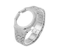 BGFFDSZ Compatible With Casio Farmhouse Oak GA-2100 Customized Frost Gold Metal Accessories Case Watch Strap Stainless Steel Set Compatible With Watches(Steel case strap set)