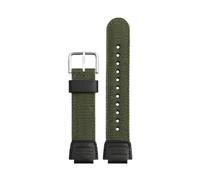 BGFFDSZ Compatible With Casio Watch Chain AE1200 AE-1200WHB F-91w AQ-230 A158 A159 MCW200 Waterproof Sports Nylon Canvas Watchband Strap 18mm(Army green-silver)