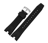 BGFFDSZ Compatible With Citizen AW1475 1476 1477 CA4154 4155 Original Men Strap Sport Sweatproof Durable Rubber Wrist Bracelet(Black silver)