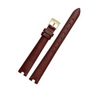 BGFFDSZ Compatible With Garmin Leather Strap For WomenCompatible With Lily Notch Watchband Series Intelligent Sports Soft Plain Watch Band 14mm(Brown-gold)