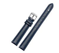 BGFFDSZ Compatible With Garmin New Watch Lily2 Leather Strap Lily 2 Female SmartWatch Replacement Leather Watchband Women's Cowhide Strap 14mm(Dark blue-silver)