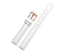 BGFFDSZ Compatible With Garmin New Watch Lily2 Leather Strap Lily 2 Female SmartWatch Replacement Leather Watchband Women's Cowhide Strap 14mm(White-rosegold)