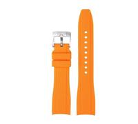 BGFFDSZ Compatible With Rubber Silicone Strap Citizen Tissot Seiko Rolex Curved End Arc Mouth 19mm 20mm 21mm 22mm Waterproof Outdoor Sports Watchband(Orange,19mm)