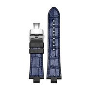 BGFFDSZ Compatible With Versace Watch Strap Men's Fluororubber SportVERB00118 VERC00218 VERC00118 VERB00218 VERB0018 00218 Leather Watchstrp(A Blue Silver)