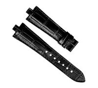 BGFFDSZ Compatible With Watch Strap Men's Crocodile Pattern DIAGONO Series Raised Mouth Steel Grain Leather(Black no buckle)