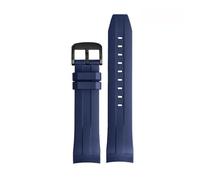 BGFFDSZ Curved End Rubber Watchband Compatible With Tissot 1853 Starfish Diving T120 Silicone Strap T120417A Wrist Bracelet 22mm Male Black Blue(Blue-black)