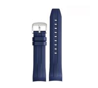 BGFFDSZ Curved End Rubber Watchband Compatible With Tissot 1853 Starfish Diving T120 Silicone Strap T120417A Wrist Bracelet 22mm Male Black Blue(Blue-silver)