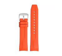 BGFFDSZ Curved End Rubber Watchband Compatible With Tissot 1853 Starfish Diving T120 Silicone Strap T120417A Wrist Bracelet 22mm Male Black Blue(Orange-silver)