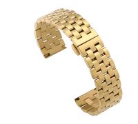 BGFFDSZ Curved End Watch Strap 18mm 20mm 22mm Solid Stainless Steel Bracelet Compatible With Tissot Butterfly Clasp Men Women Universal Straps(Gold,18mm)