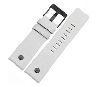 BGFFDSZ Fashion Cowhide Watchband With Rivet Watch Strap Belt Bracelet Compatible With Diesel DZ7313 DZ7333 7322 7257 4318 7348 7334 Replacement(White black buckle,24mm)