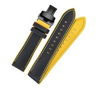 BGFFDSZ Fiber Nylon Rubber Watch Strap Compatible With Casio Ferrari GT Black Red Waterproof(Black Yellow-Black B,20mm)