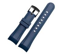 BGFFDSZ Fluororubber Watchband Compatible With Reef Tiger RT Watch Band Greenham Graham Racing Chronograph Strap Chain Accessories Black 24mm(Blue-black)