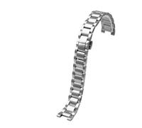 BGFFDSZ Lady Notch Stainless Steel Watchband Compatible With Cartier PASHA Michael Kors Folli Follie Watch Women Strap Metal Wristband Bracelet(Silver,14-7mm)
